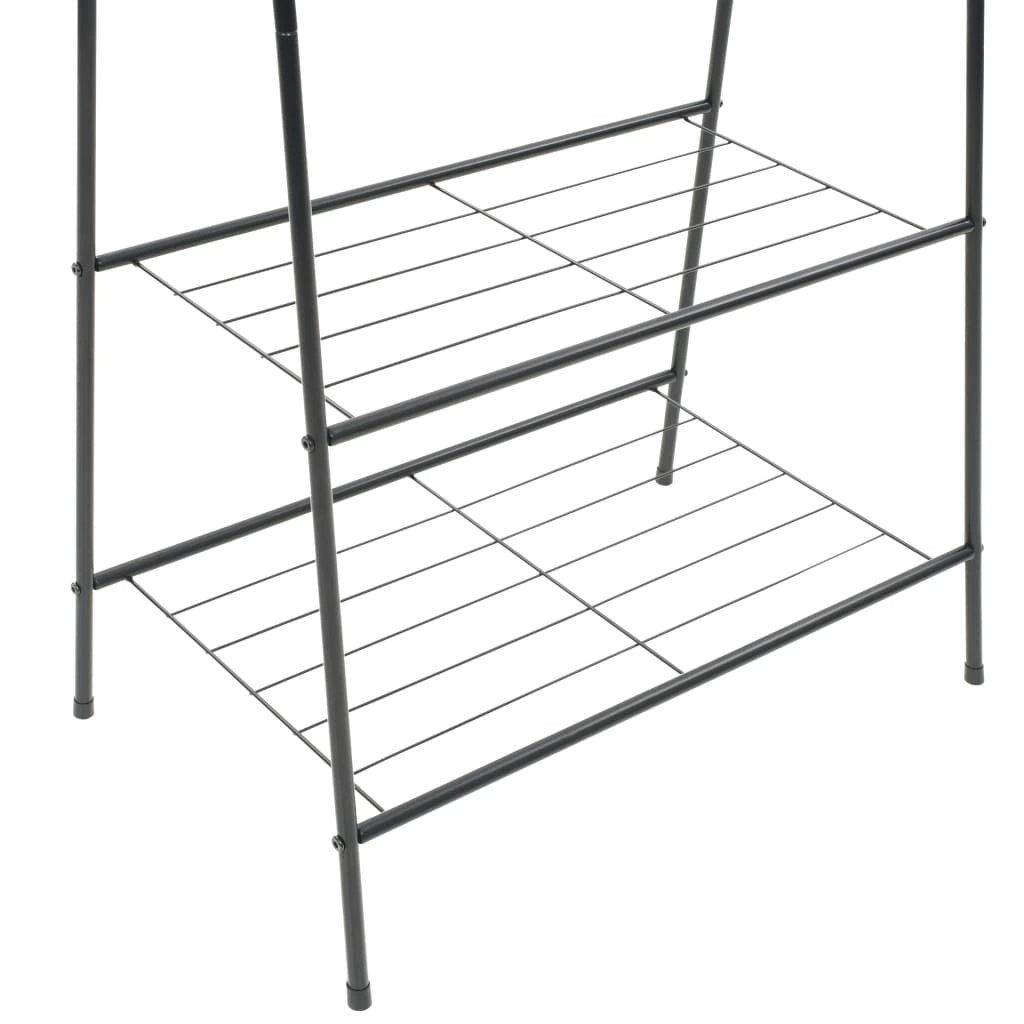 vidaXL Clothes Rack 59x35x150 cm Sturdy Steel Frame With Two Shelves For Bedroom Organization by vidaXL