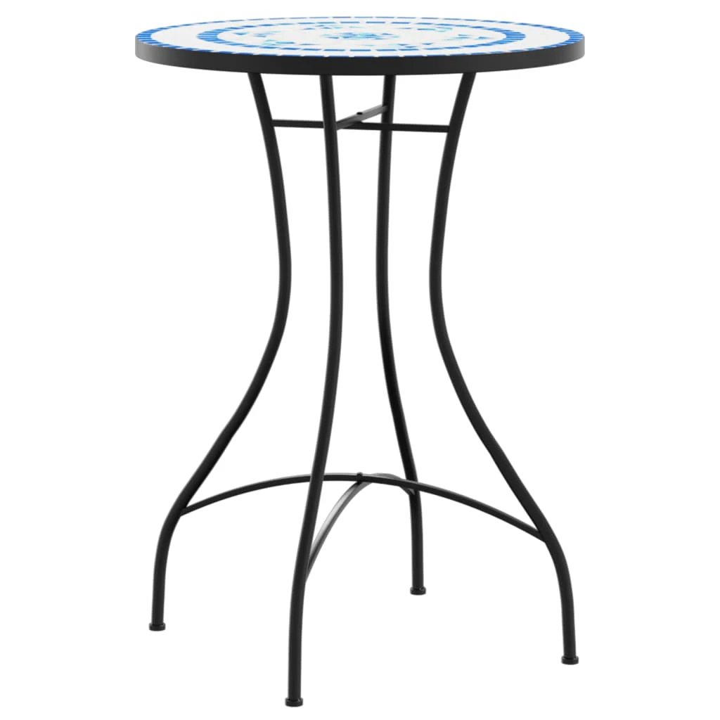 vidaXL Mosaic Bistro Set Terracotta and White Iron and Ceramic by vidaXL