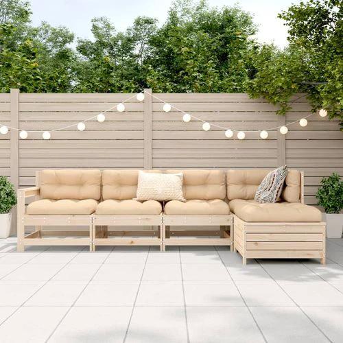 vidaXL 5 Piece Garden Sofa Set Solid Wood Pine with Comfortable Cushions for Outdoor Relaxation by vidaXL