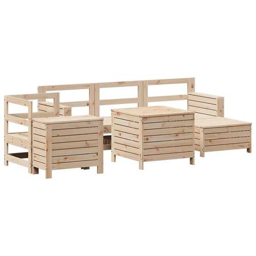 vidaXL 7 Piece Garden Sofa Set with Cushions Solid Pinewood for Outdoor Relaxation with Family and Friends by vidaXL