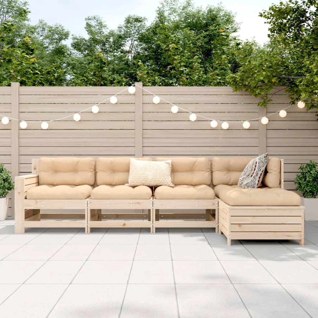 vidaXL vidaXL 5 Piece Garden Sofa Set Solid Wood Pine - Garden Sofa Sets