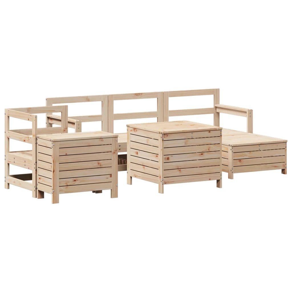vidaXL vidaXL 7 Piece Garden Sofa Set Solid Wood Pine - Garden Sofa Sets
