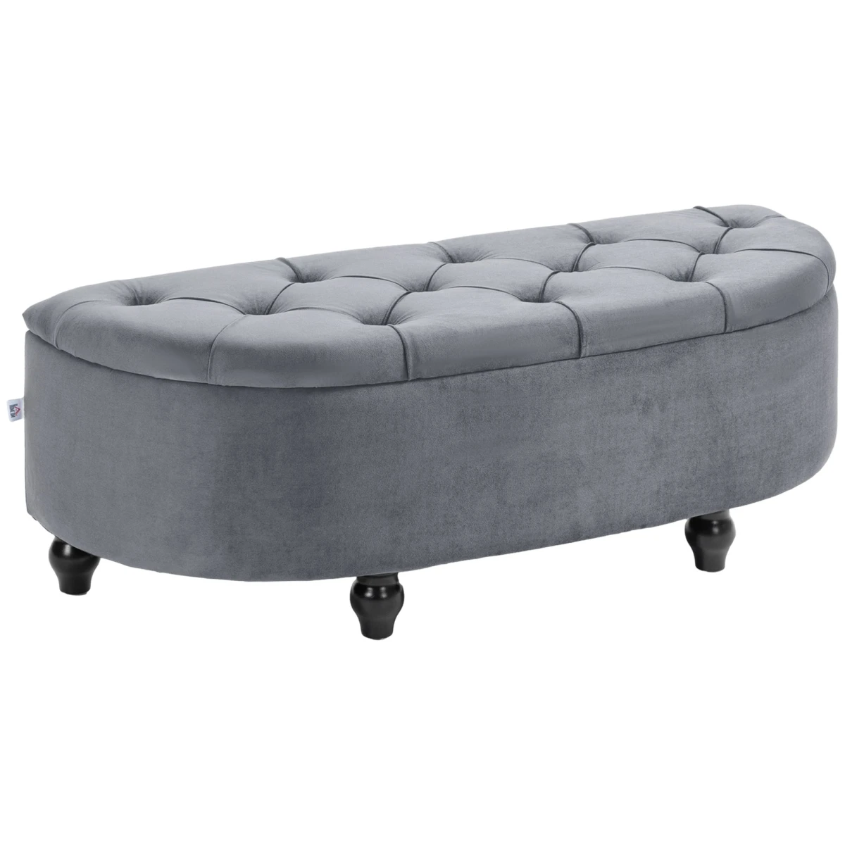HOMCOM Tufted Ottoman 36in Velvet Living Room by HOMCOM