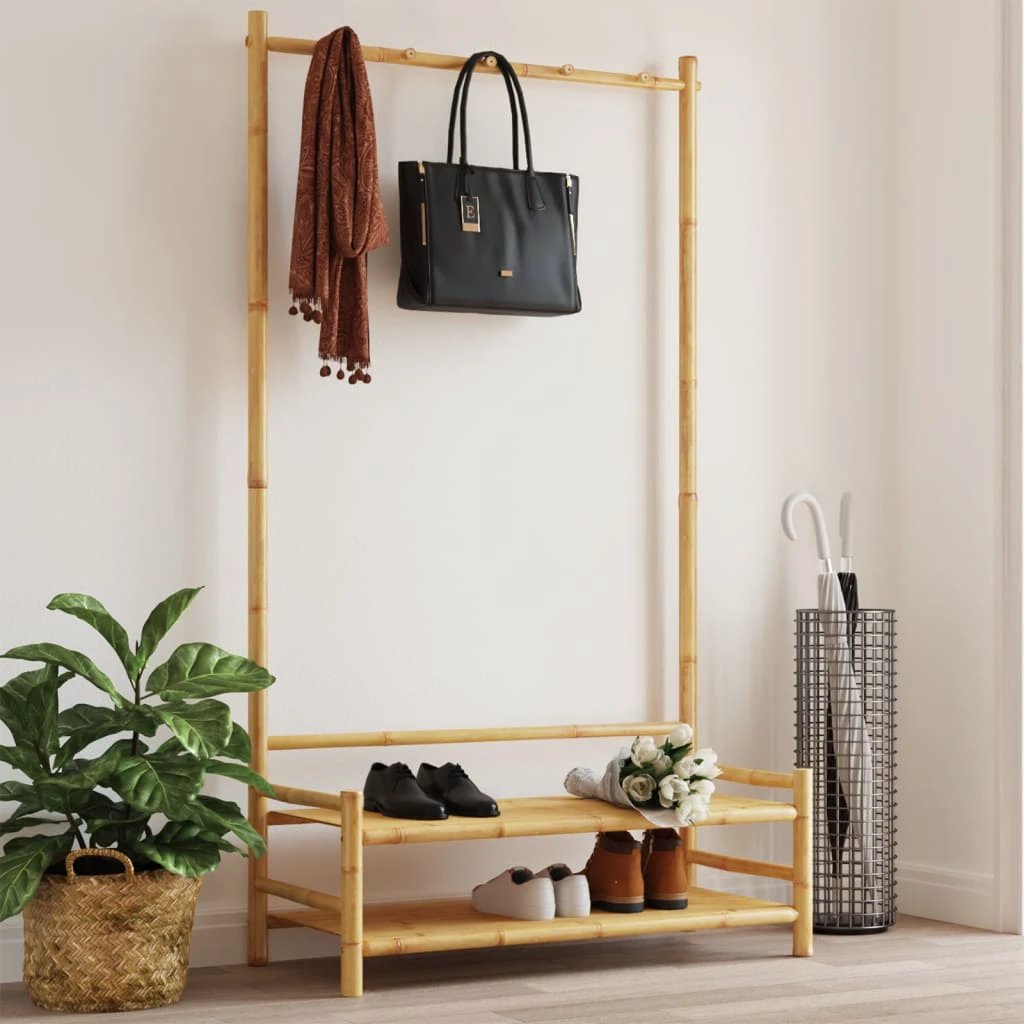 VidaXL Clothes Rack With Shelves 103x40x183 cm Bamboo Durable Construction For Home Organization by vidaXL