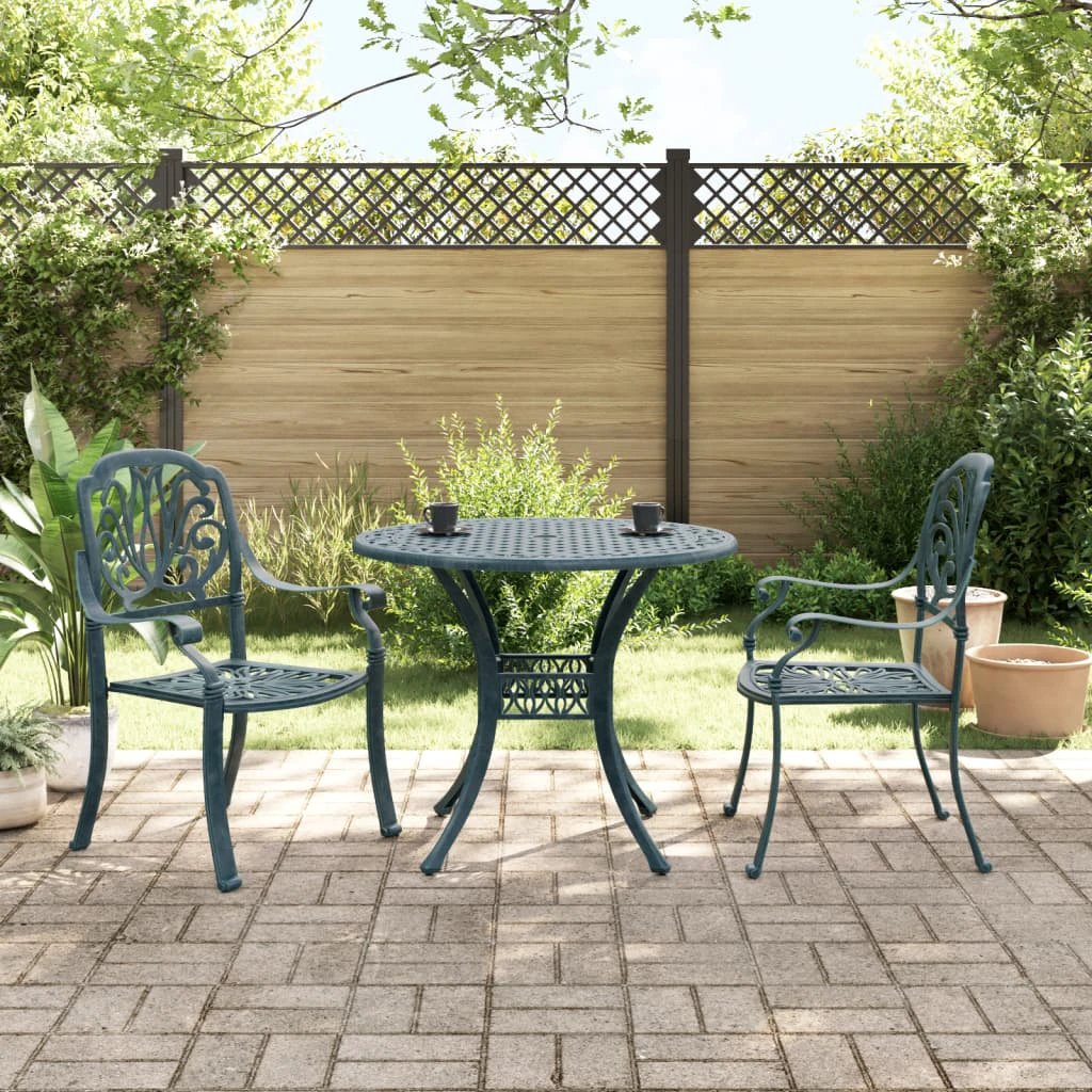 vidaXL vidaXL 3 Piece Bistro Set Bronze Cast Aluminium - Bistro Sets