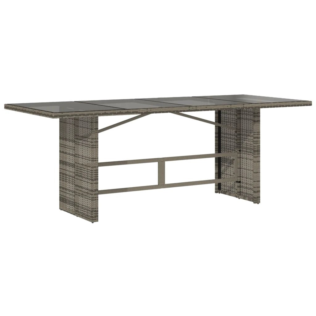 vidaXL Garden Table with Acacia Wood Top Grey 190x80x75 cm Poly Rattan by vidaXL