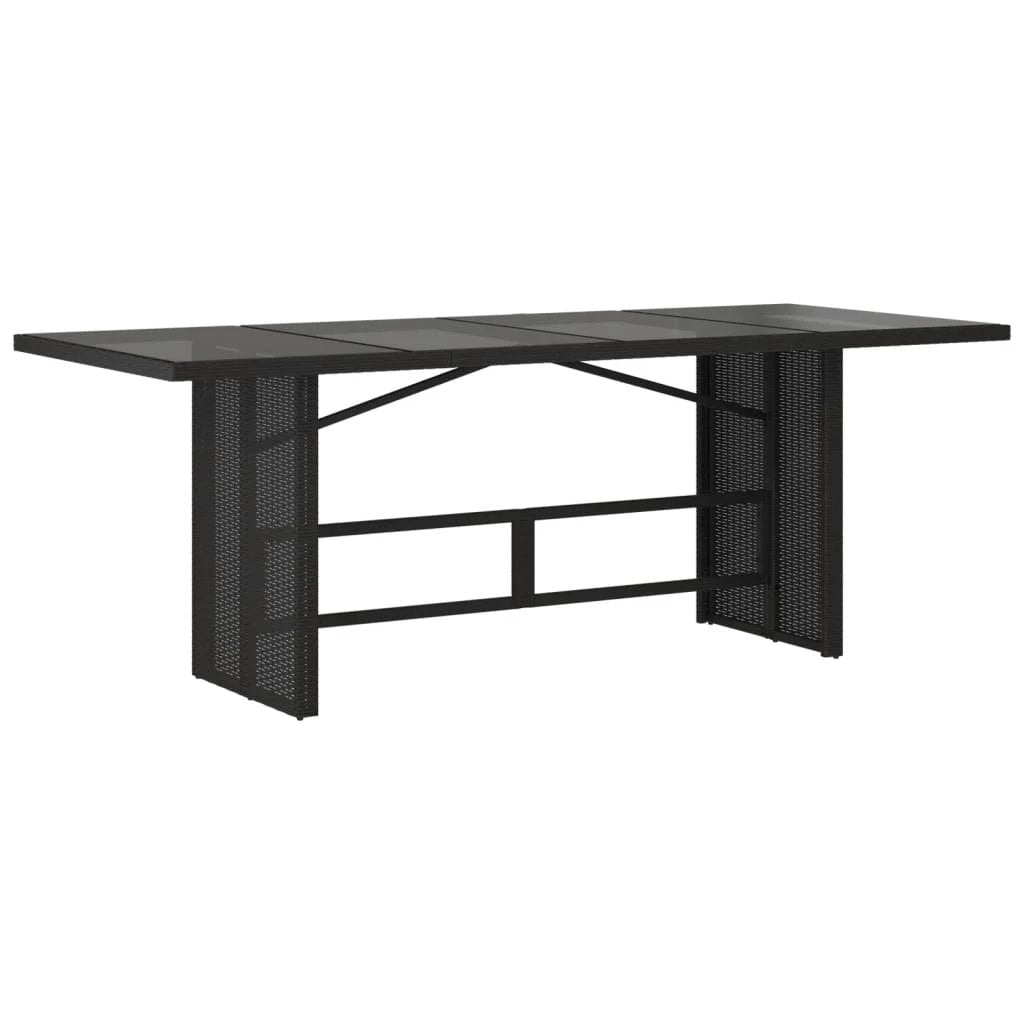 vidaXL vidaXL Garden Table with Acacia Wood Top Grey 190x80x75 cm Poly Rattan - Garden Table