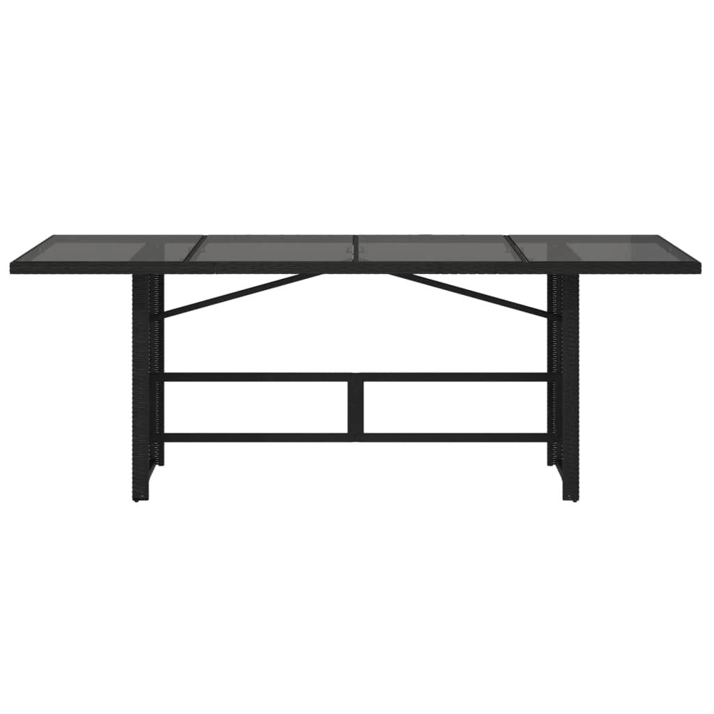 vidaXL vidaXL Garden Table with Acacia Wood Top Grey 190x80x75 cm Poly Rattan - Garden Table