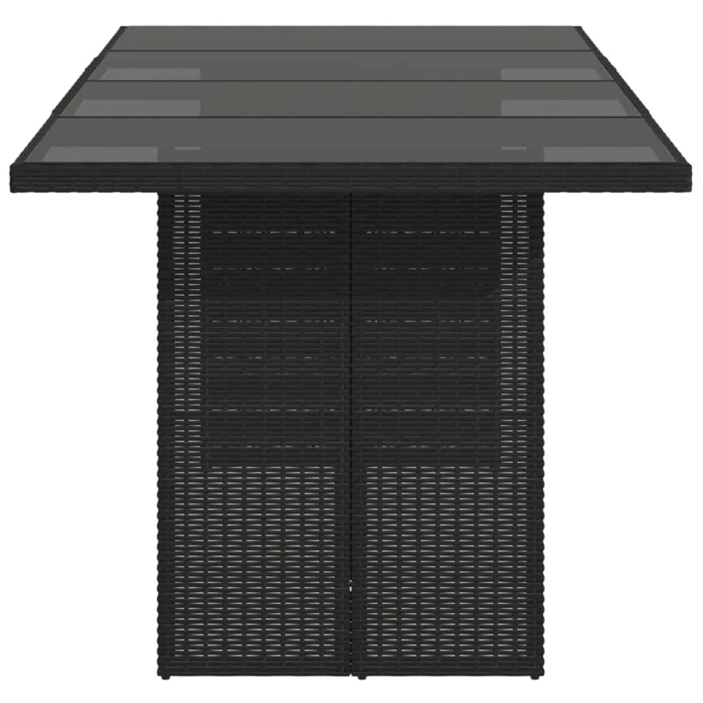 vidaXL vidaXL Garden Table with Acacia Wood Top Grey 190x80x75 cm Poly Rattan - Garden Table