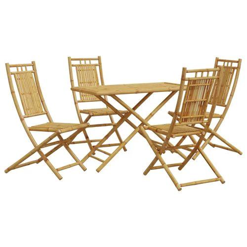 vidaXL vidaXL 5 Piece Garden Dining Set Bamboo with Elegant Design for Outdoor Entertaining and Relaxation - Garden Set
