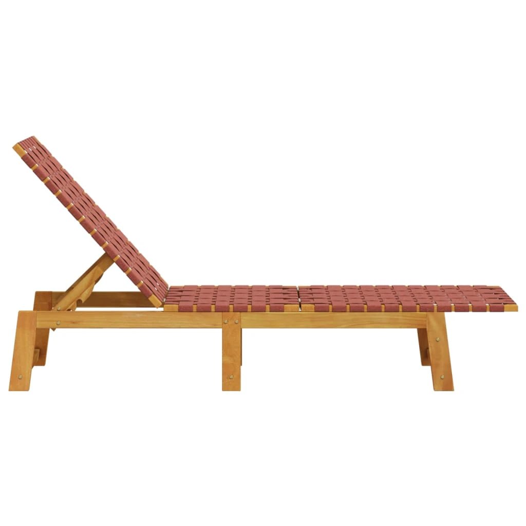 vidaXL vidaXL Sun Lounger Black Solid Wood Acacia and Fabric - Sun Lounger