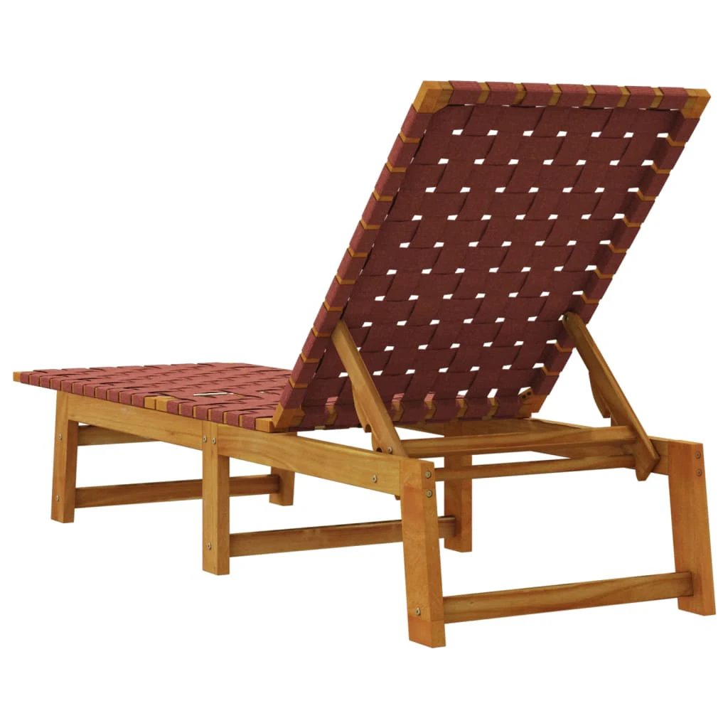 vidaXL vidaXL Sun Lounger Black Solid Wood Acacia and Fabric - Sun Lounger