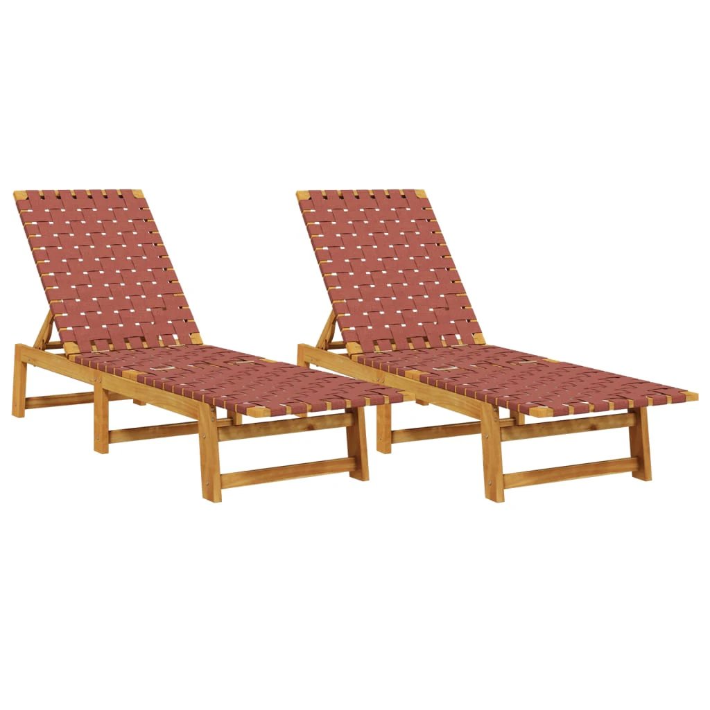 vidaXL vidaXL Sun Lounger Black Solid Wood Acacia and Fabric - Sun Lounger