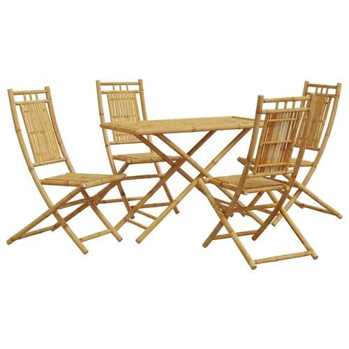 vidaXL 5 Piece Garden Dining Set Bamboo with Elegant Design for Outdoor Entertaining and Relaxation by vidaXL
