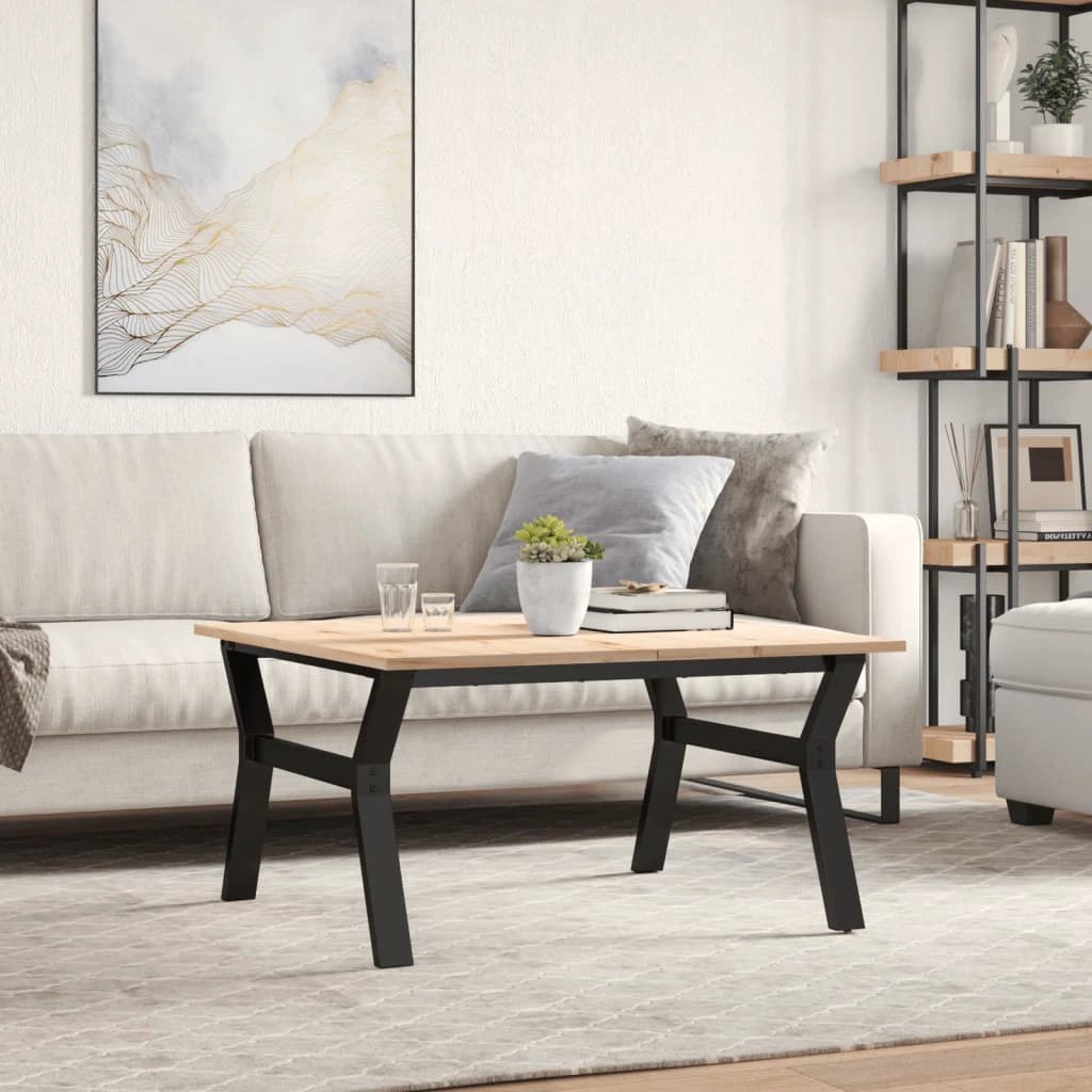 vidaXL VidaXL Coffee Table 80x80x45 YFrame Pine Iron - Coffee Table