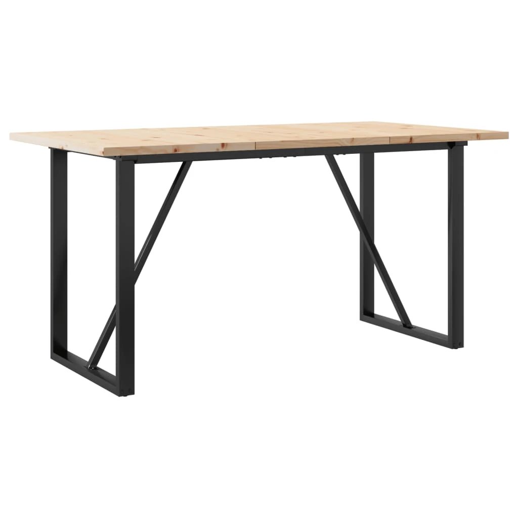 vidaXL VidaXL Dining Table 140x80x75.5 Pine CastIron Home - Dining Table
