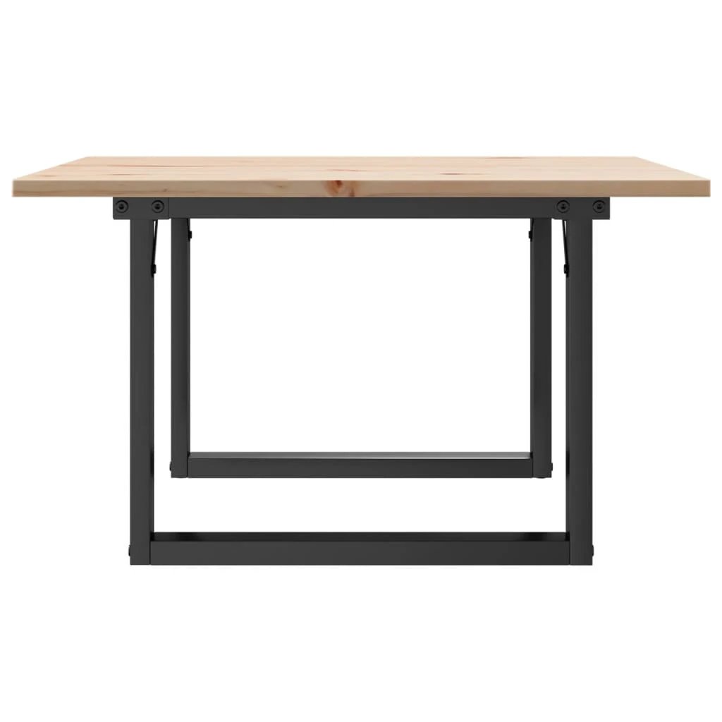 VidaXL Coffee Table 60x60x40 Cm O Frame Solid Pine Cast Iron Living Room Decor Accent by vidaXL