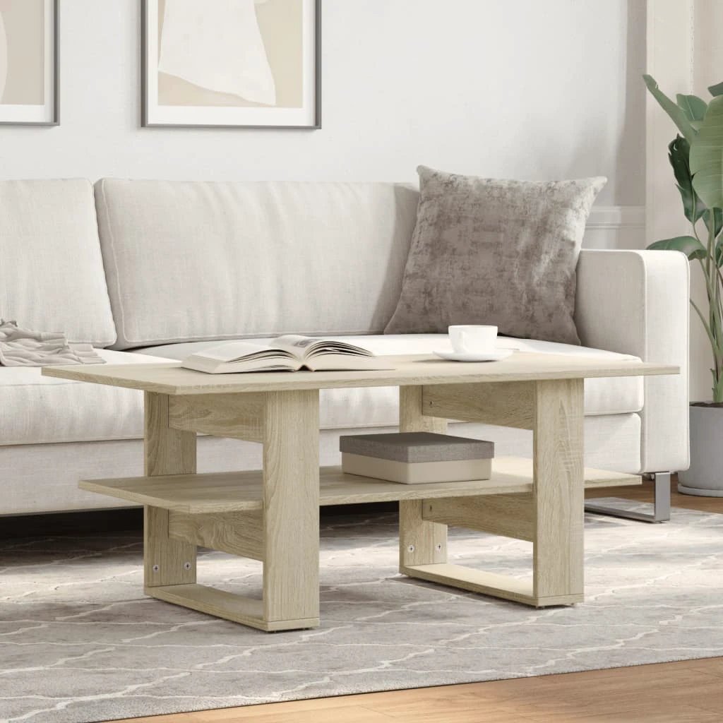 VidaXL Coffee Table Sonoma Oak 102x55x42 cm Moisture-Resistant Engineered Wood With Shelf Living Room by vidaXL