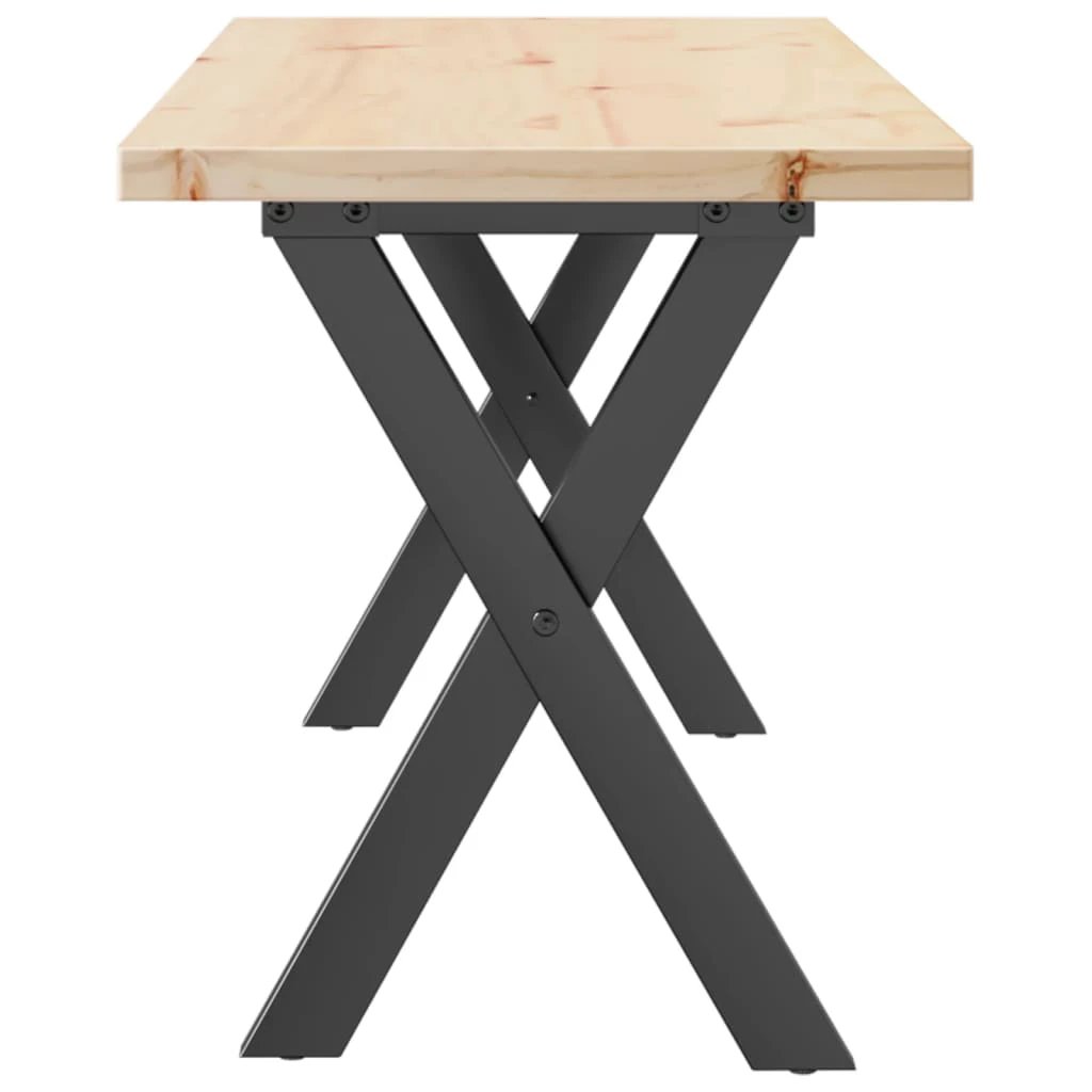 vidaXL VidaXL Coffee Table 110 x 40 x 45.5 cm Solid Pine and Cast Iron For Living Room - Coffee Table