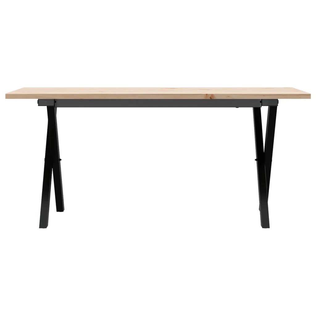 VidaXL Coffee Table 90x40x45 Cm Solid Pine Wood And Cast Iron XFrame Living Room by vidaXL