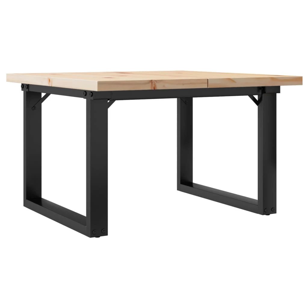 vidaXL vidaXL Coffee Table 60x60x40.5 Cm Solid Pine Wood Cast Iron Frame for Living Room - Coffee Table