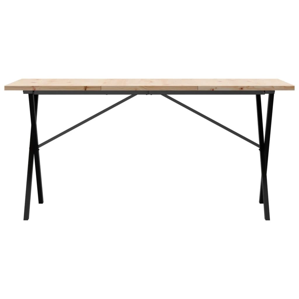 vidaXL VidaXL Dining Table XFrame 140x80 Cast Iron Home - Dining Table