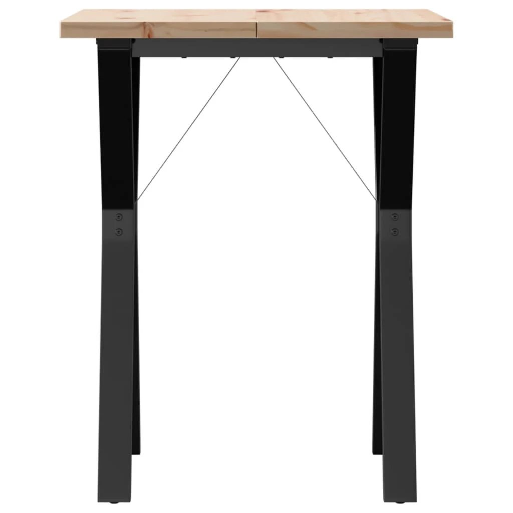 vidaXL Dining Table Y Frame 60x60x75.5 cm Solid Pine And Cast Iron With Rustic Knot Details For Family Meals by vidaXL