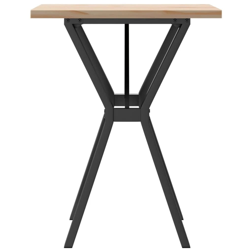 vidaXL Dining Table Y Frame 60x60x75.5 cm Solid Pine And Cast Iron With Rustic Knot Details For Family Meals by vidaXL