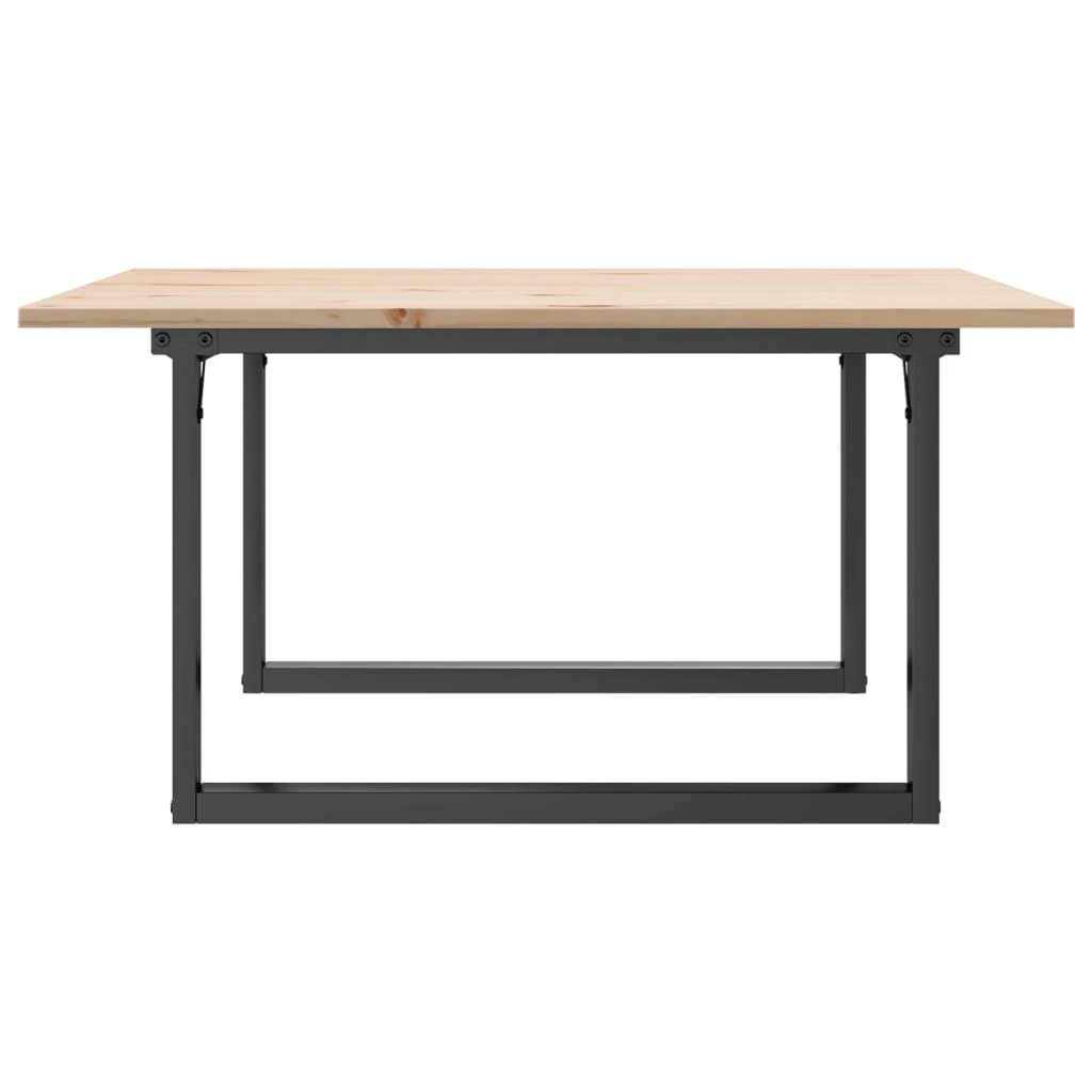 vidaXL O Frame Coffee Table 80x80x45 cm Solid Pine Wood And Cast Iron Living Room Centerpiece by vidaXL