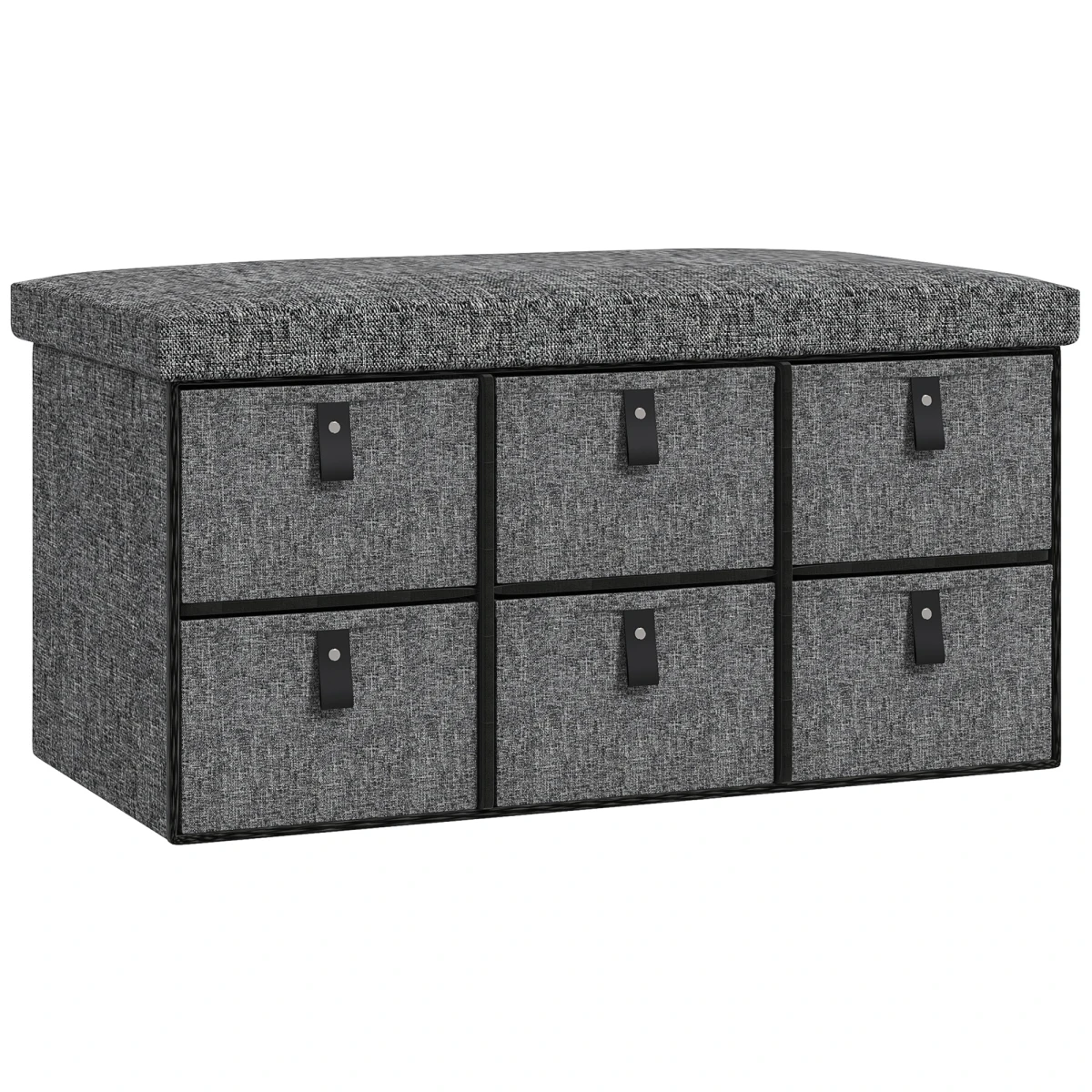 HOMCOM Shoe Bench Cushioned Seat 6 Drawers by HOMCOM
