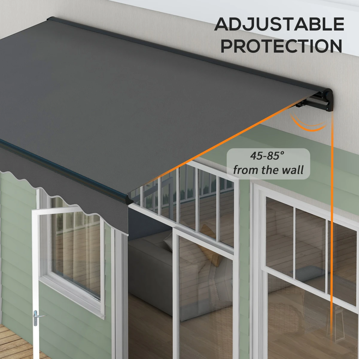 Outsunny Retractable Awning 3x2m Remote Patio by Outsunny