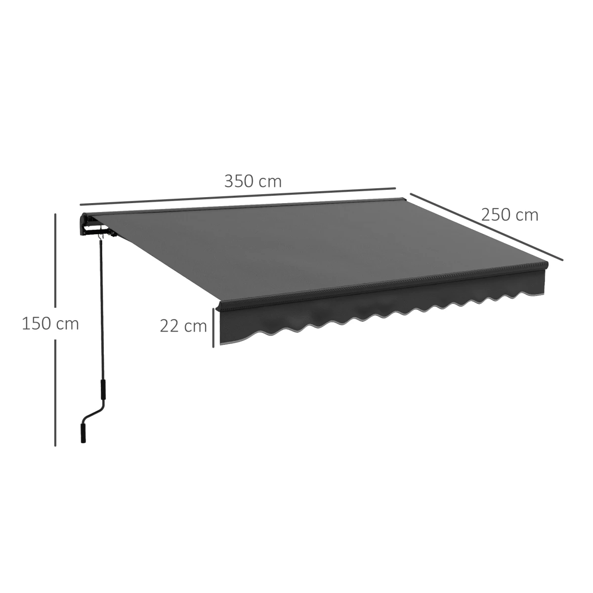 Outsunny Retractable Awning 3x2m Remote Patio by Outsunny