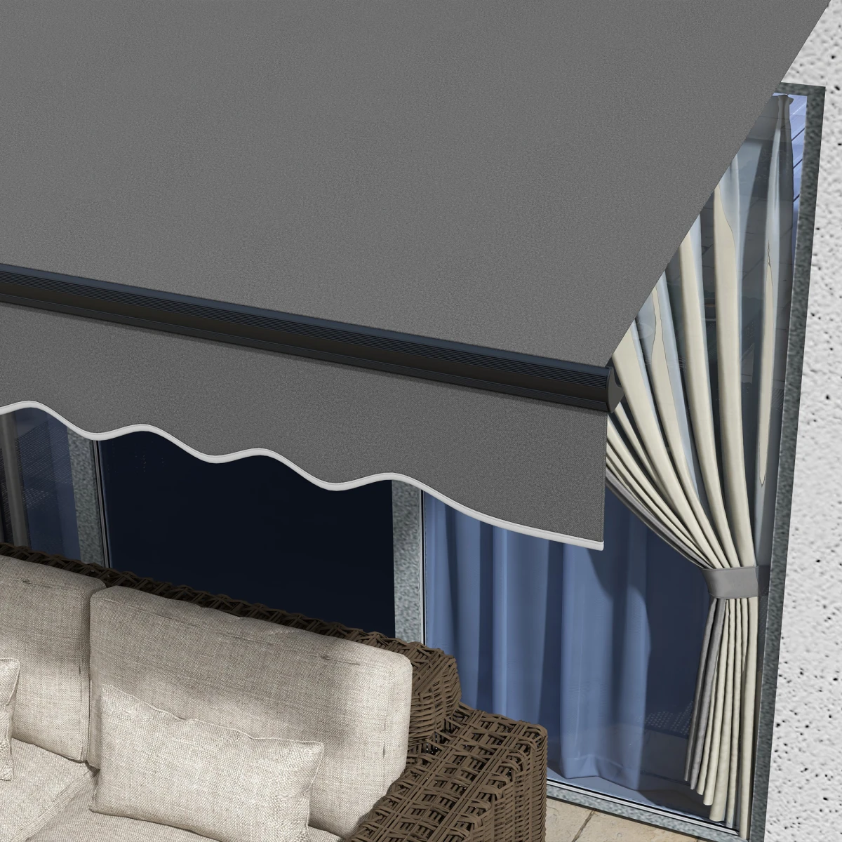 Outsunny Retractable Awning 3x2m Remote Patio by Outsunny