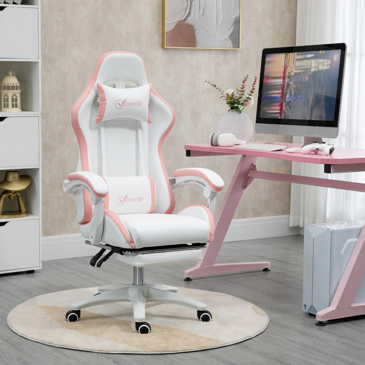 Vinsetto Vinsetto Racing Style Gaming Chair 45.5 to 53.5 cm Height Adjustment 135 Degree Recline Footrest for Gamers - Office Chair