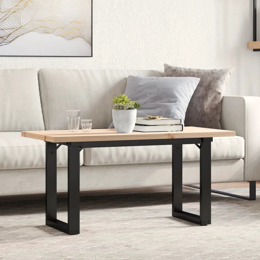 VidaXL Coffee Table 100x50x45.5 Pine Cast Iron LR by vidaXL