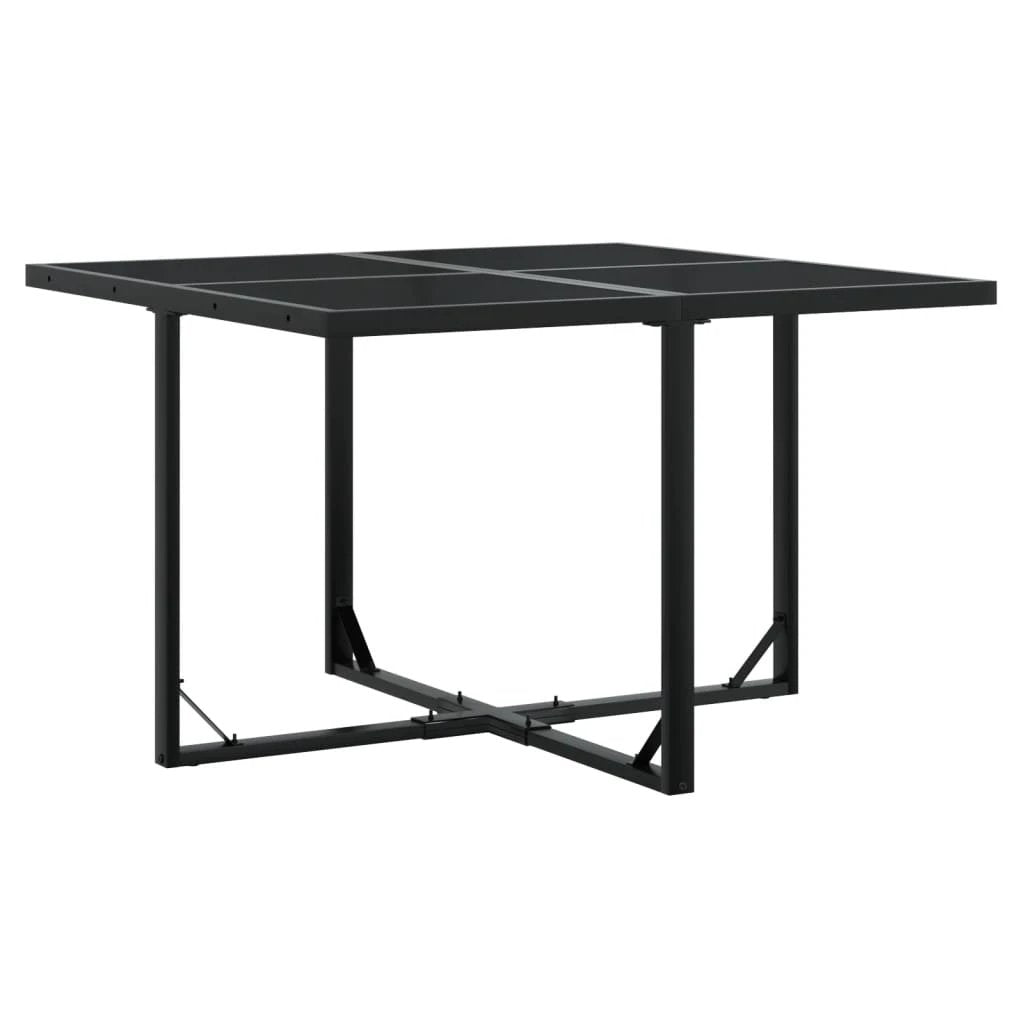 VidaXL 9 Piece Garden Dining Set Black Poly Rattan Outdoor by vidaXL