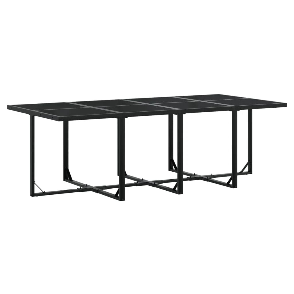 vidaXL 9 Piece Garden Dining Set Black Poly Rattan by vidaXL