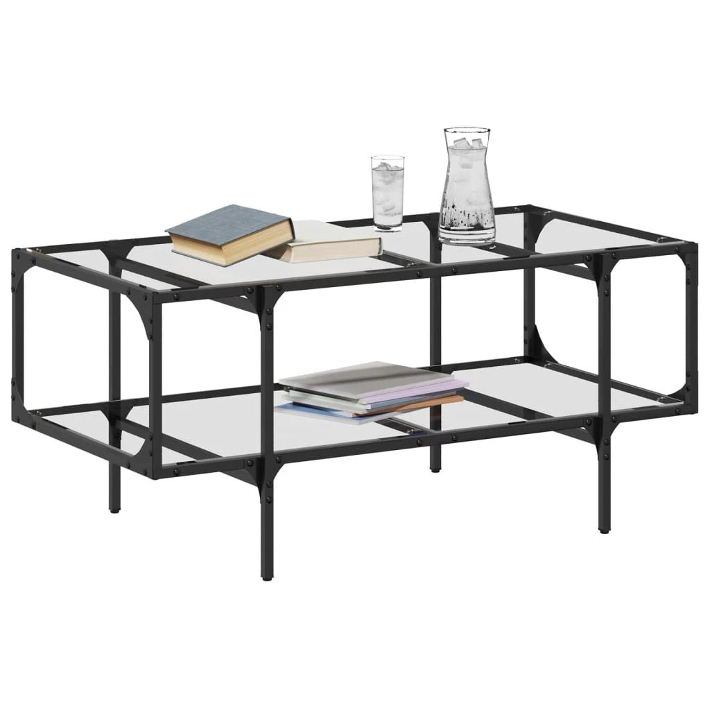 VidaXL Coffee Table 98.5 x 50 x 45 cm Glass Top Living Room by vidaXL