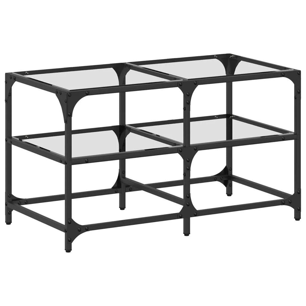 VidaXL Coffee Table 78.5x40x45 Glass Top Steel Living Room by vidaXL