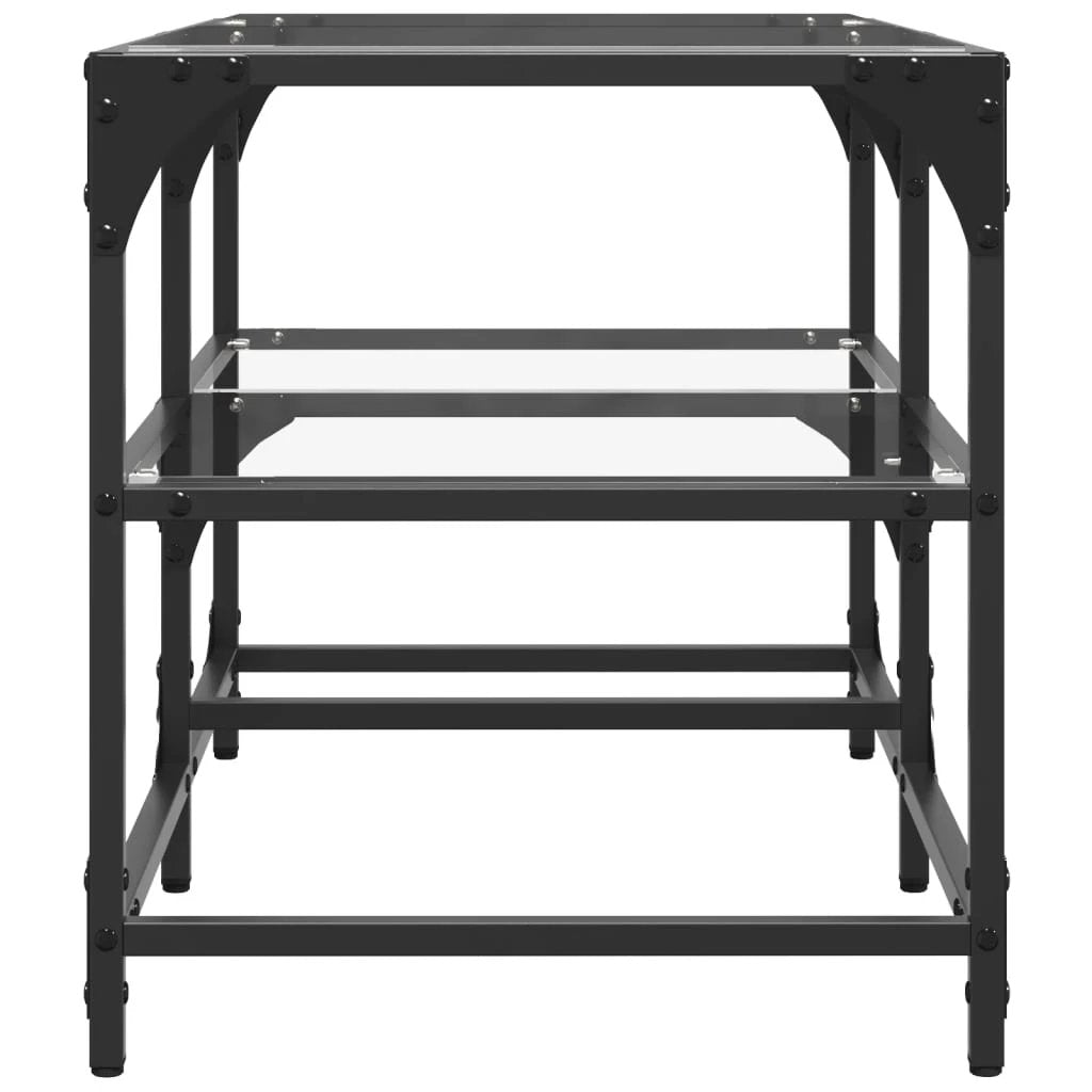VidaXL Coffee Table 78.5x40x45 Glass Top Steel Living Room by vidaXL