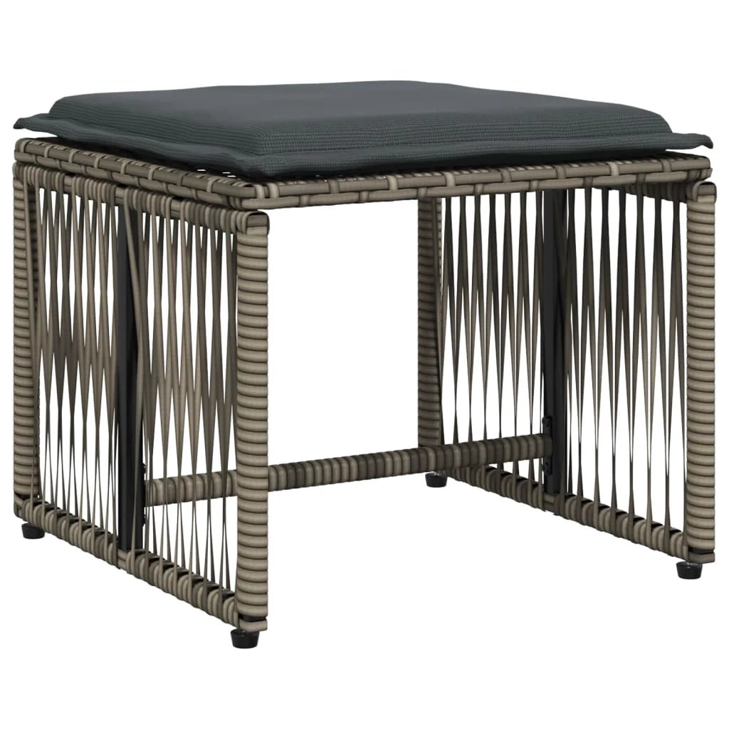 vidaXL 7 Piece Garden Dining Set with Cushions Grey Poly Rattan by vidaXL