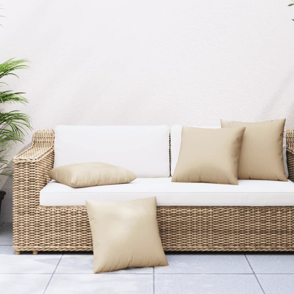 vidaXL VidaXL Sofa Cushions 40x40 cm Beige Polyester Outdoor 4 Pcs - Sofa