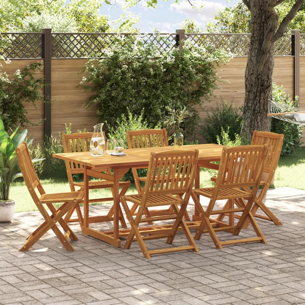 vidaXL 7 Piece Garden Dining Set 180x90x75 cm Solid Wood Acacia by vidaXL