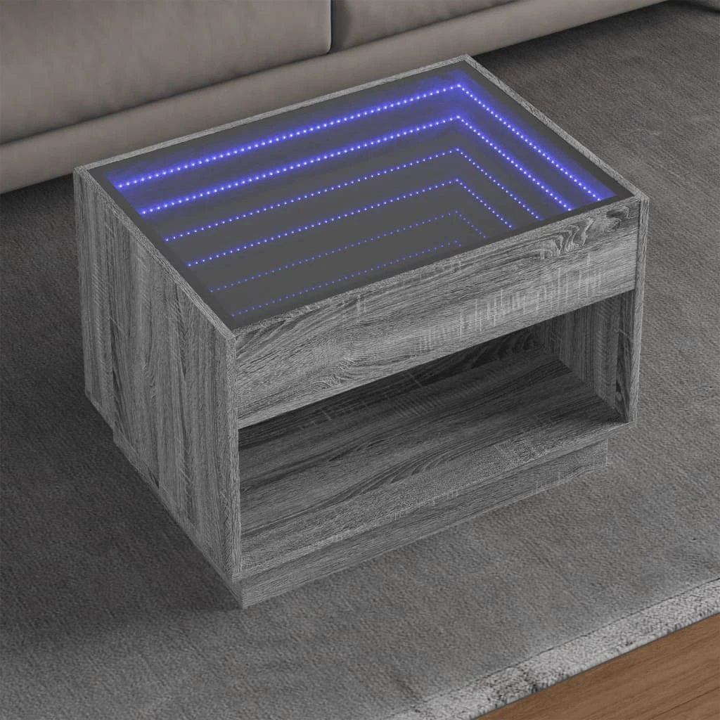 vidaXL vidaXL Coffee Table 40x40x50 cm Infinity LED RGB Mirror Living Room Modern Decor - Coffee Table