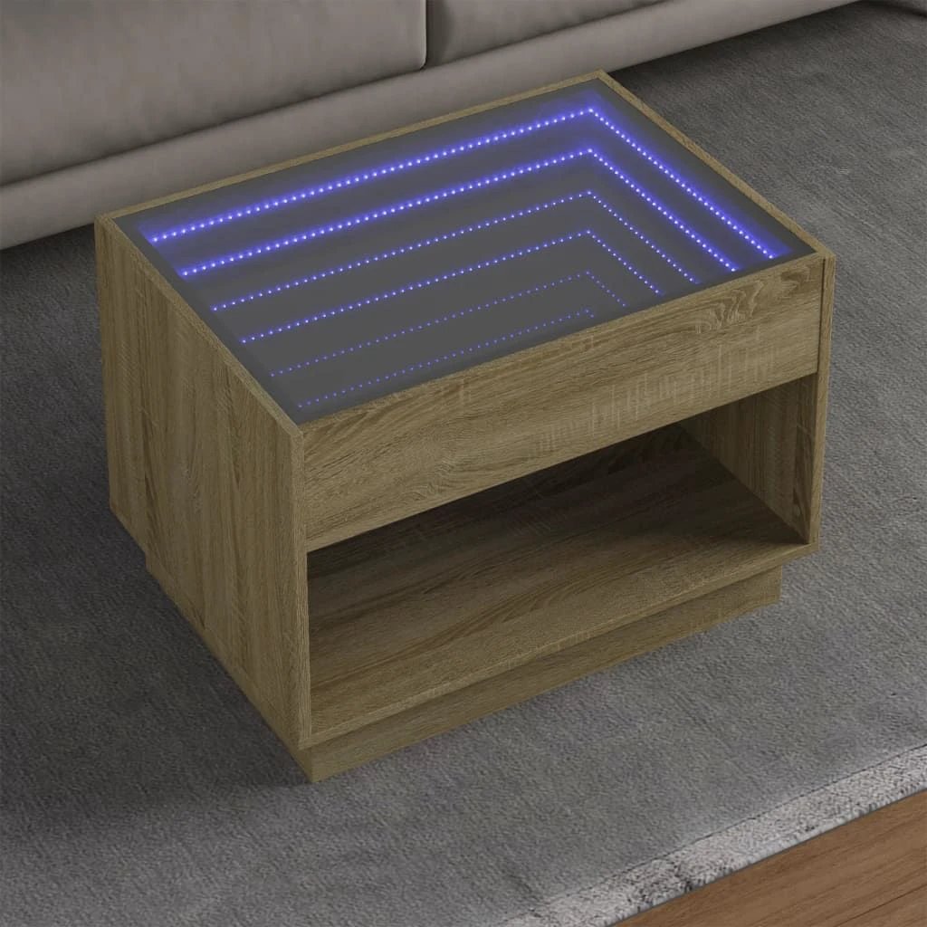 vidaXL vidaXL Coffee Table 40x40x50 cm Infinity LED RGB Mirror Living Room Modern Decor - Coffee Table