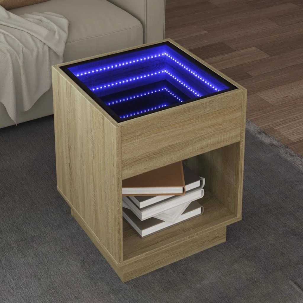 vidaXL vidaXL Coffee Table 40x40x50 cm Infinity LED RGB Mirror Living Room Modern Decor - Coffee Table
