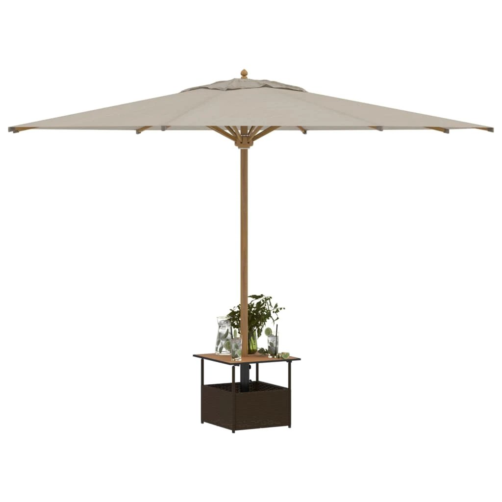 vidaXL vidaXL Garden Table with Parasol Hole Black 55x55x46.5 cm Poly Rattan - Garden Table