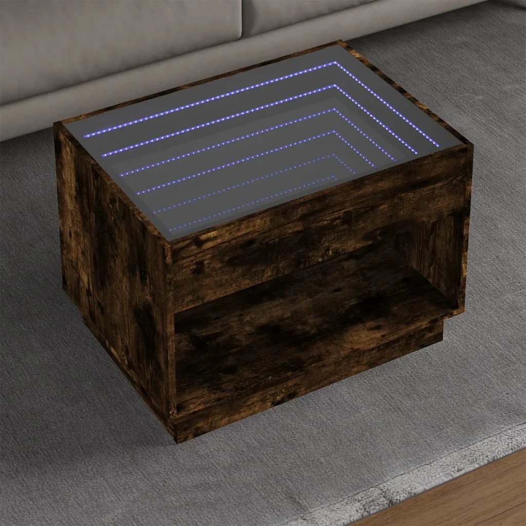 vidaXL vidaXL Coffee Table 40x40x50 cm Infinity LED RGB Mirror Living Room Modern Decor - Coffee Table