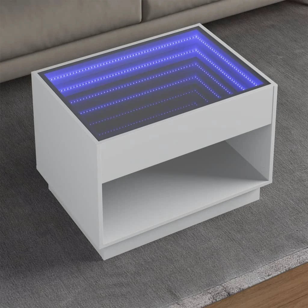 vidaXL vidaXL Coffee Table 40x40x50 cm Infinity LED RGB Mirror Living Room Modern Decor - Coffee Table