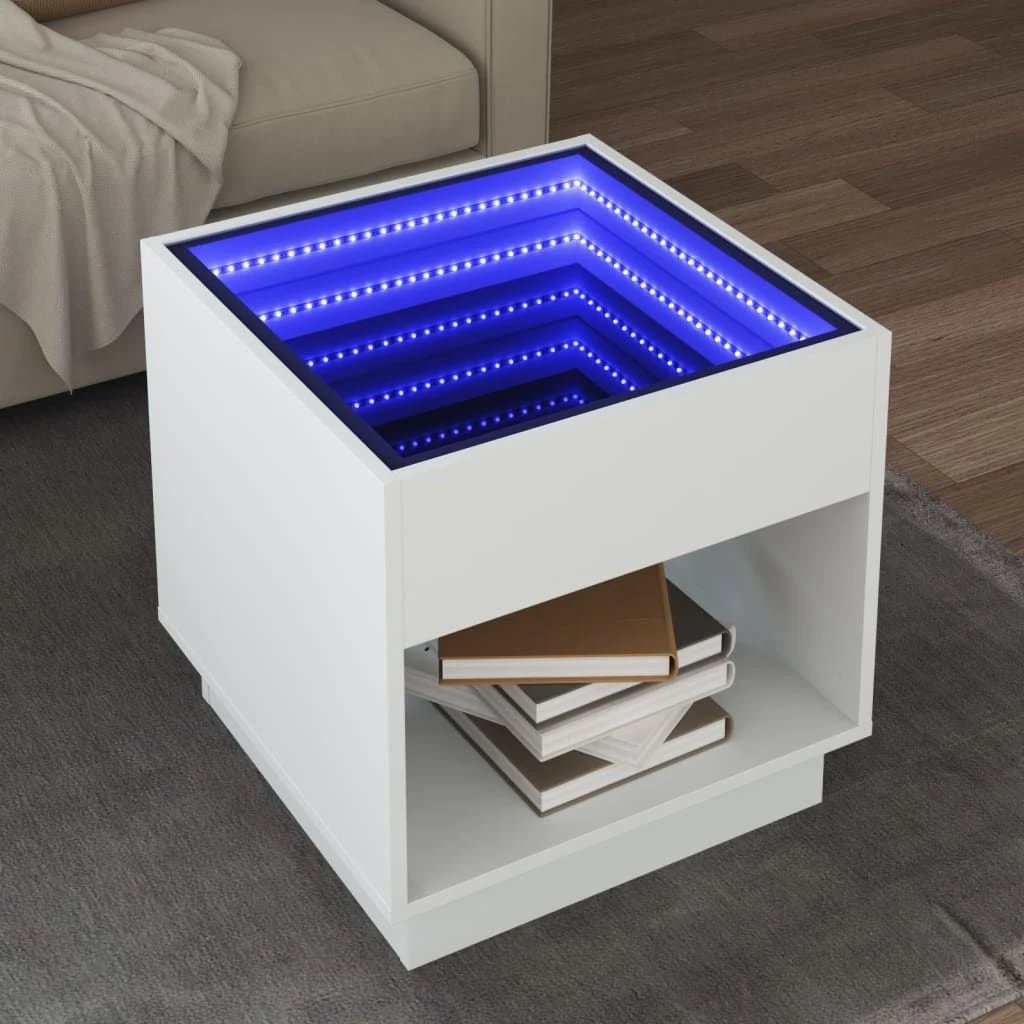 vidaXL Coffee Table 40x40x50 cm Infinity LED RGB Mirror Living Room Modern Decor by vidaXL
